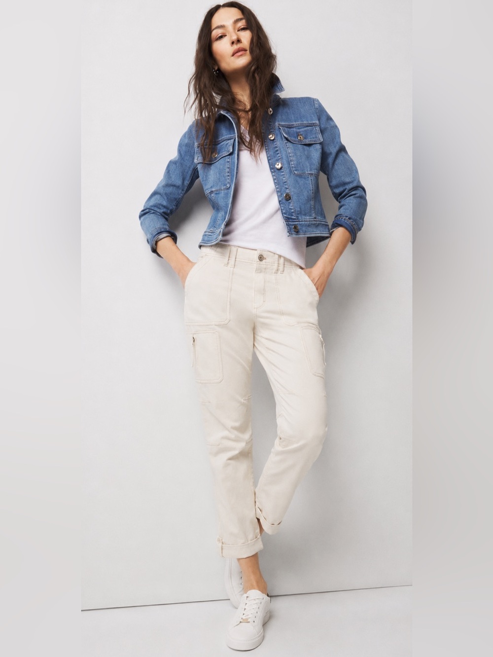 NWT White House Black Market Curvy Pret-A-Pedi Straight Crop Pants Oat 0CS